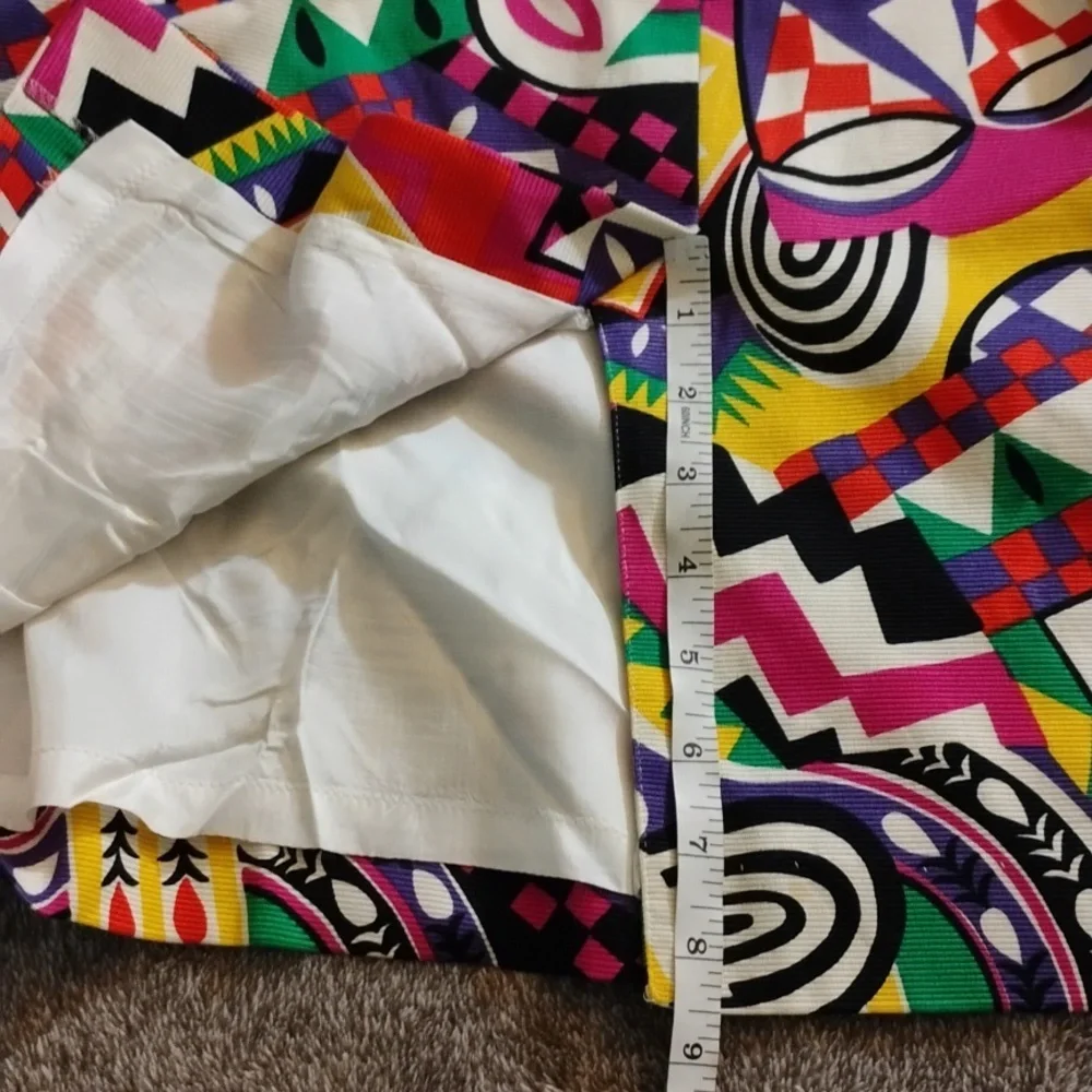 Laurél Bold Print Cotton Pencil Skirt With Back Slit